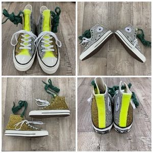 (JW2) Converse X JW Anderson Silver Glitter Shoes